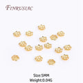 18K Gold Plated Brass Filigree Bead Caps 5/6/8mm | 50–100 pcs