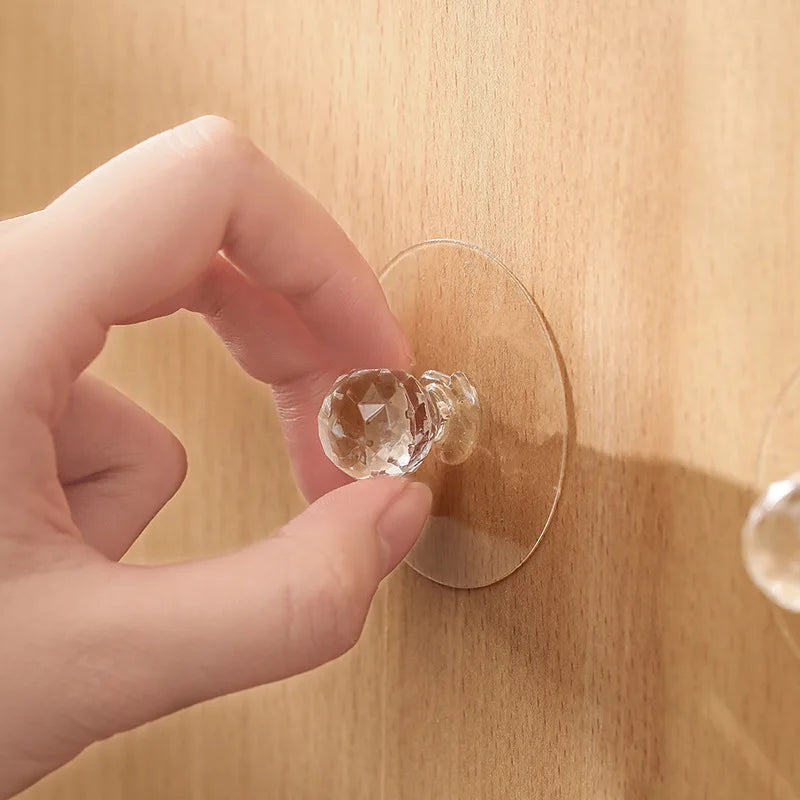 Self-Adhesive Crystal Glass Drawer Knobs – Cabinet Door Handles