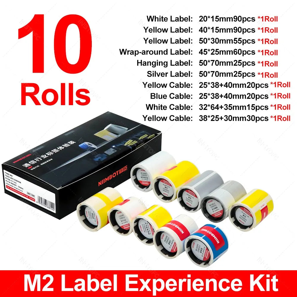 Niimbot M2/M3 Thermal Transfer Labels – White, Clear & Silver