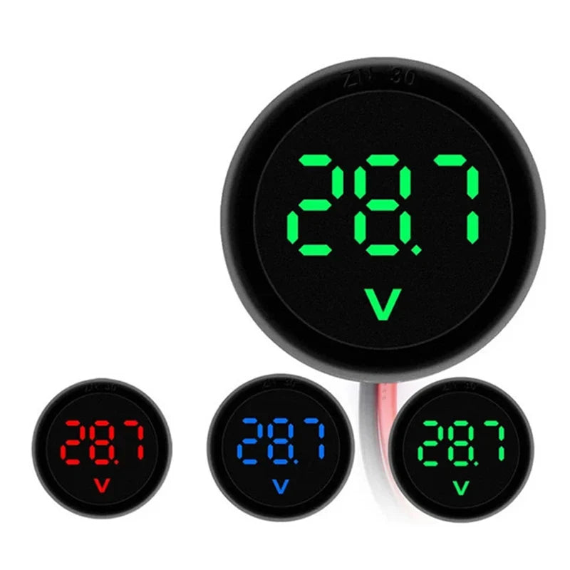 Waterproof DC 4-100V LED Digital Voltmeter Panel Gauge
