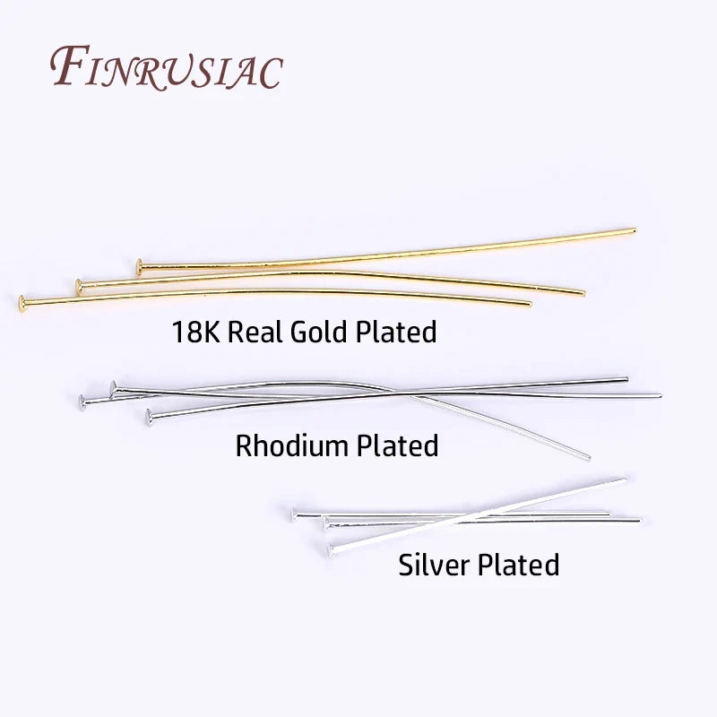 Arc-Shaped Flat Head Pins – Gold/Silver Plated Jewelry Findings