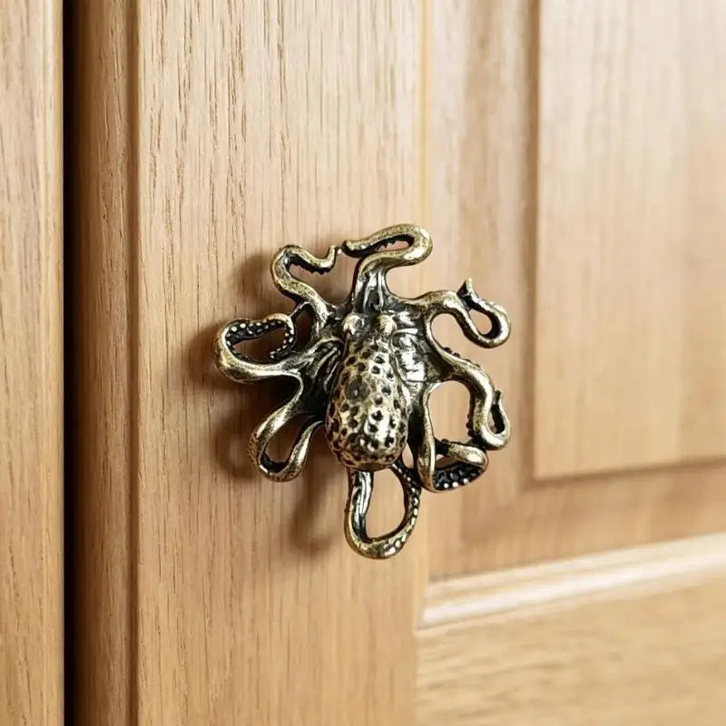 Solid Brass Seal Cabinet Knob – Vintage Antique Brass Finish