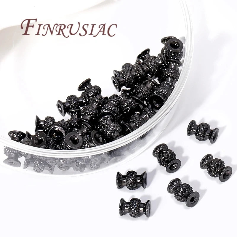 Black Vase Spacer Beads – Gold Plated Brass DIY Jewelry Findings