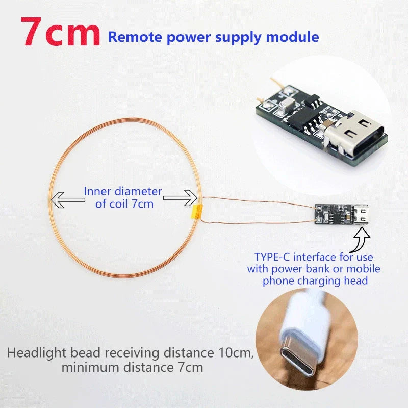 5Pcs DC 5V Wireless Induction LED Lamps for DIY Models & Robots