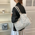 Korean Star-Pattern Nylon Tote Bag – Large Shoulder Bag