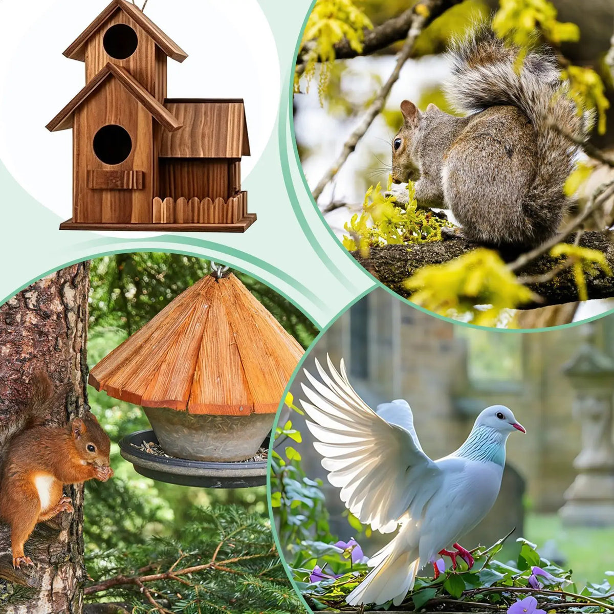 Wooden Squirrel Feeder – Outdoor Chipmunk Feeding Station