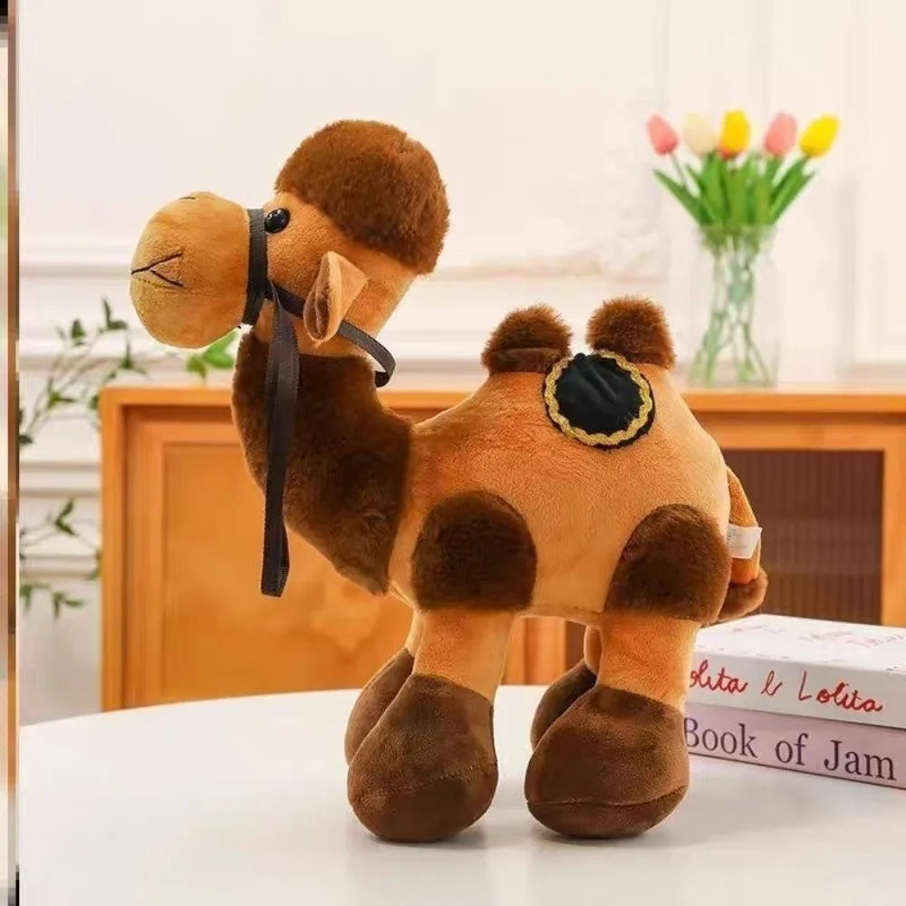 30cm Double Hump Plush Camel Stuffed Animal Toy with Saddle