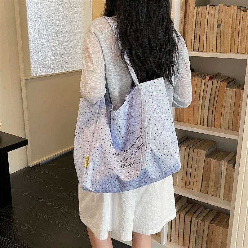 Floral Canvas Tote Bag – Large Women's Commuter Handbag