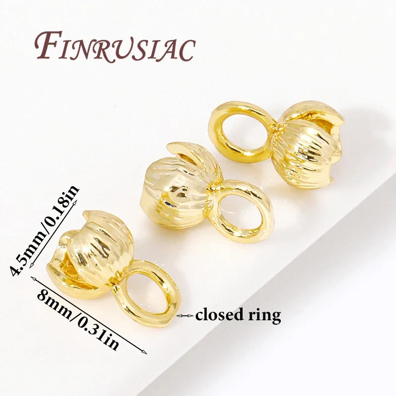 18K Gold Plated Clam Shell Bead Tip Cord Ends – DIY Jewelry