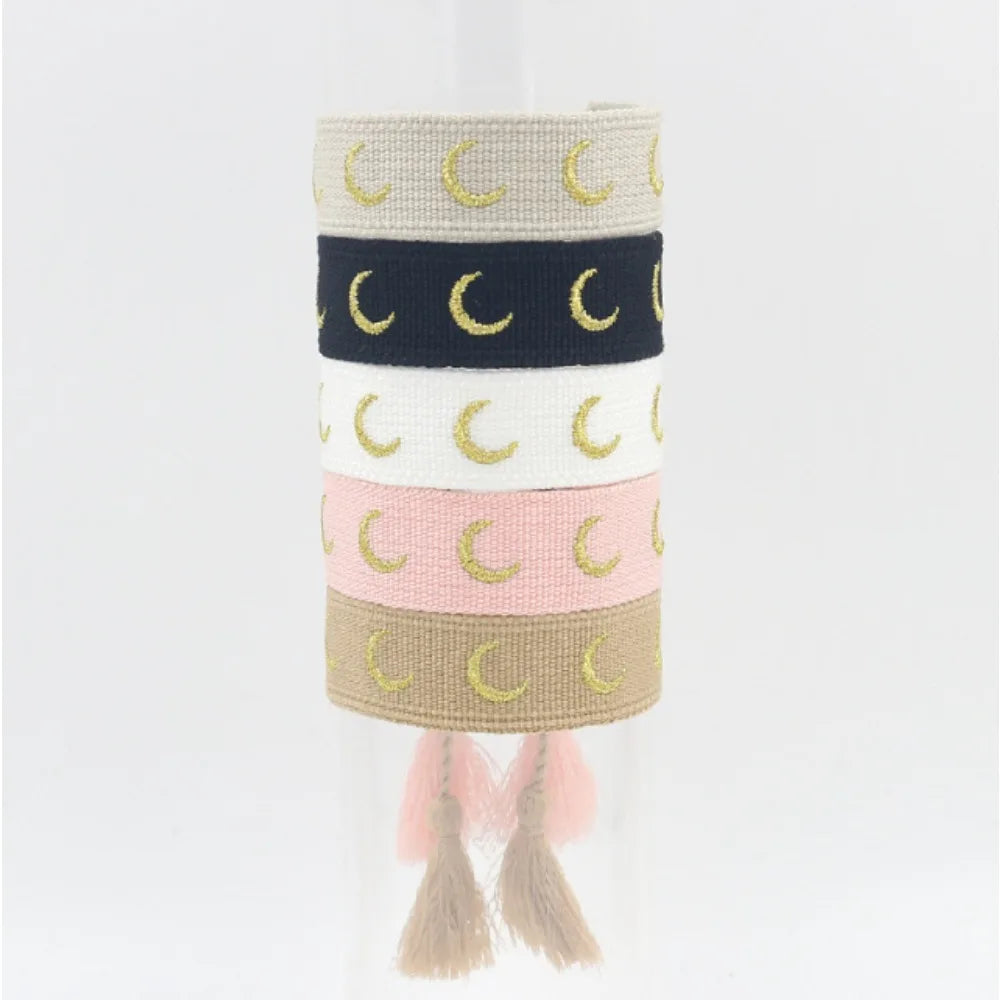 Woven Evil Eye Tassel Bracelet – Stackable Boho Style