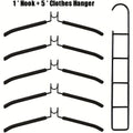 5-Pack Multi-Layer Closet Hangers with Detachable Hooks