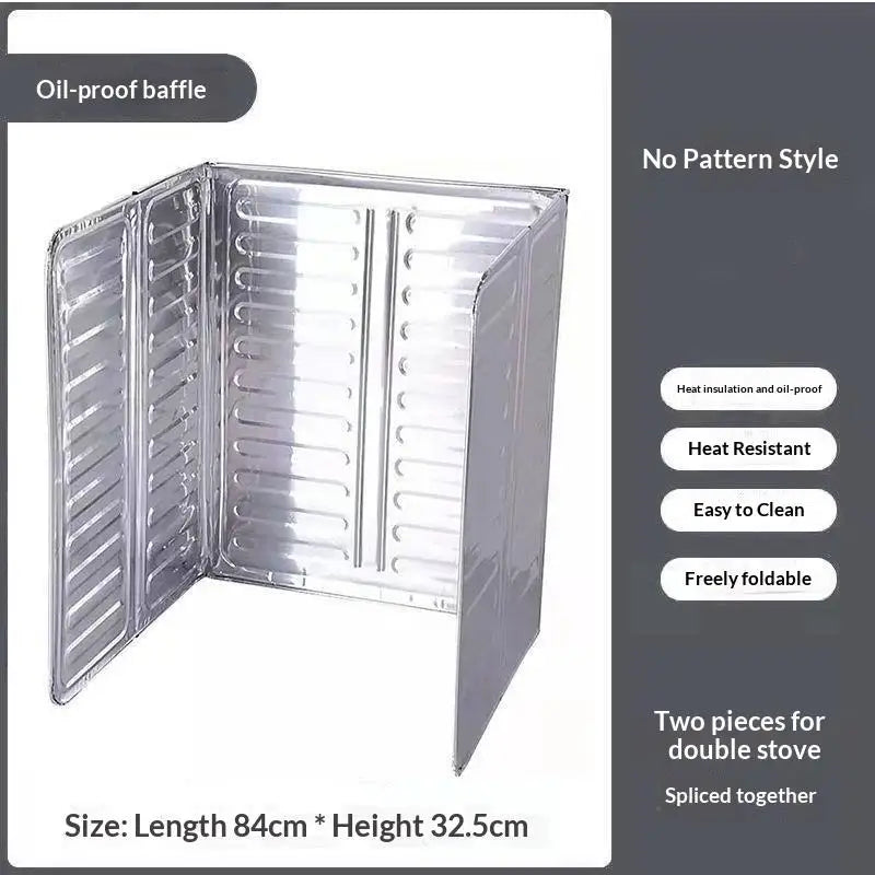 Foldable Aluminum Foil Oil Splatter Guard for Stove – 4 Panel