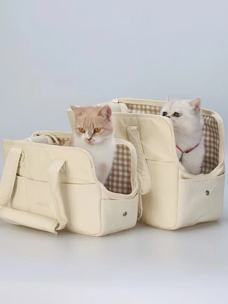 Travel Pet Carrier Bag – Breathable Cotton Shoulder Bag for Pets