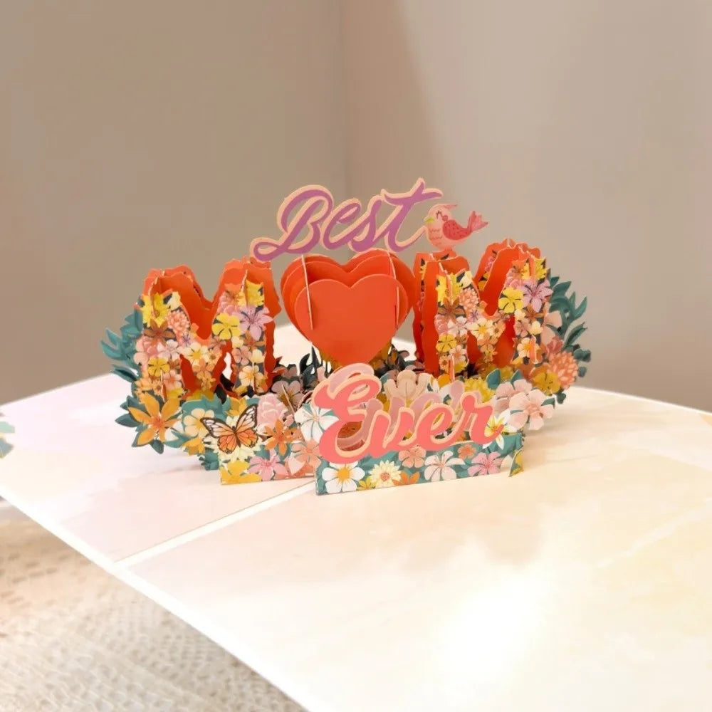 3D Pop-Up Mother's Day Card – Floral Bouquet Handmade Gift