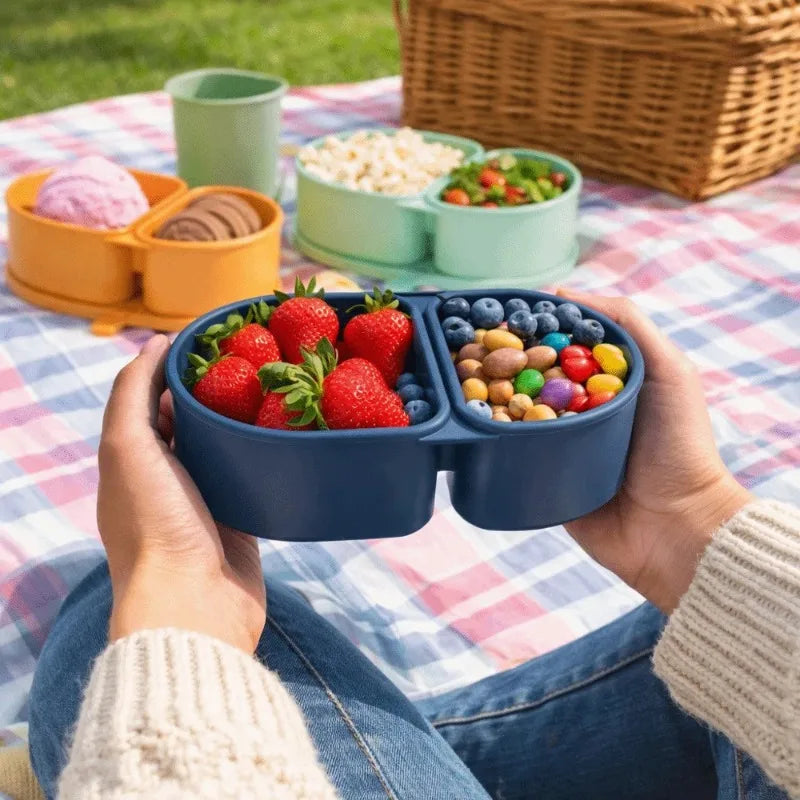 Silicone Lunch Box Double Compartment Snack Container | Nixie