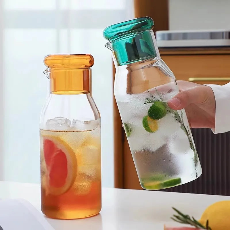 Borosilicate Glass Tea Pot with Colorful Lid | Large Capacity