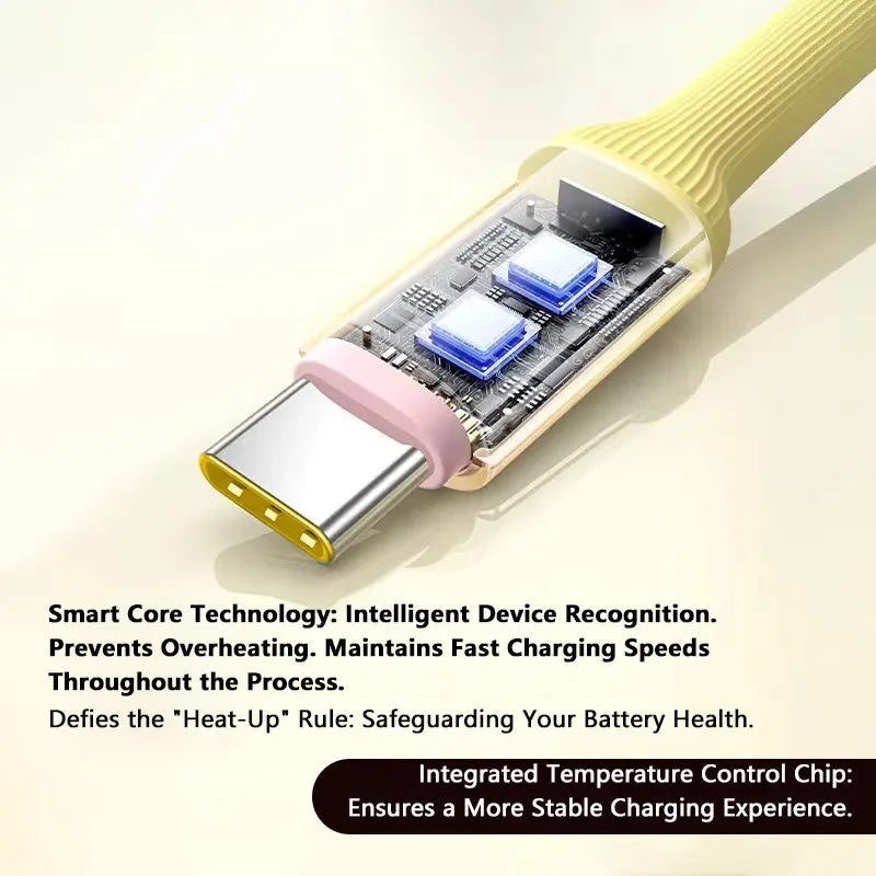 120W USB-C Fast Charging Nylon Braided Cable – Type-C