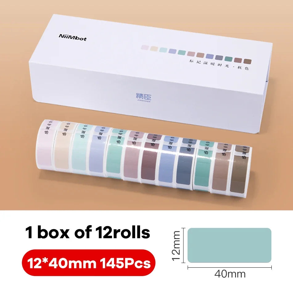 NIIMBOT Thermal Label Rolls – White & Morandi Self-Adhesive
