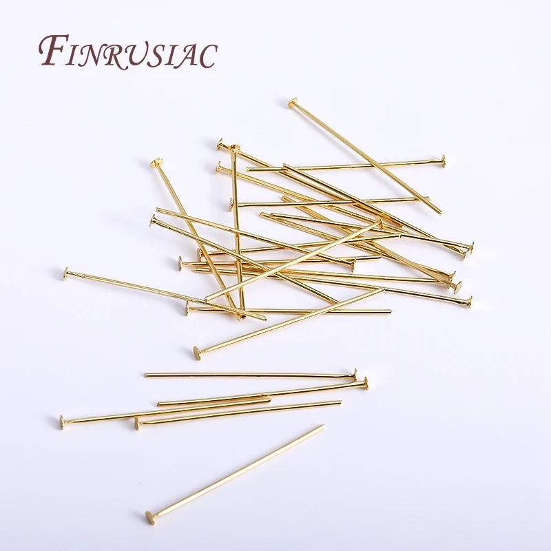 50 Pcs Flat Head Pins – 18K Gold & Silver Plated Jewelry Findings