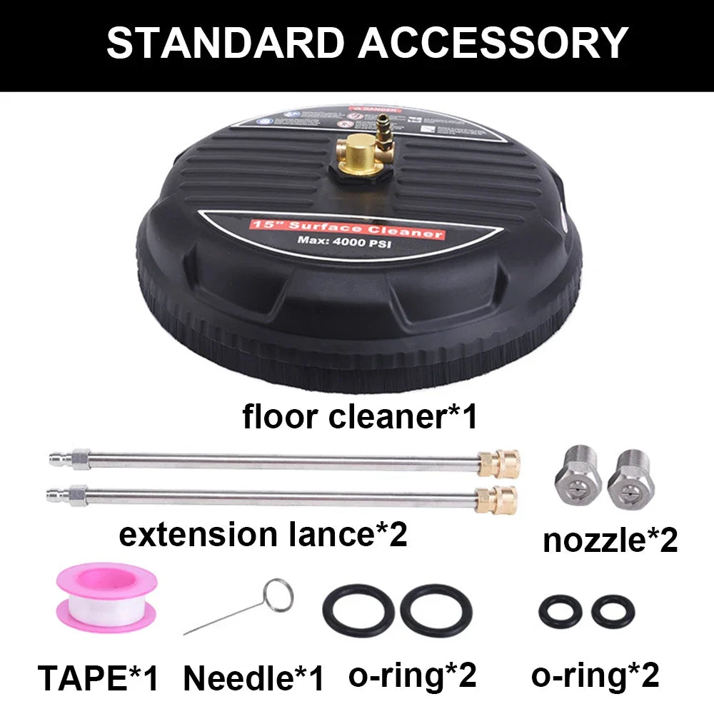 16" Pressure Washer Surface Cleaner with Wheels & Wands