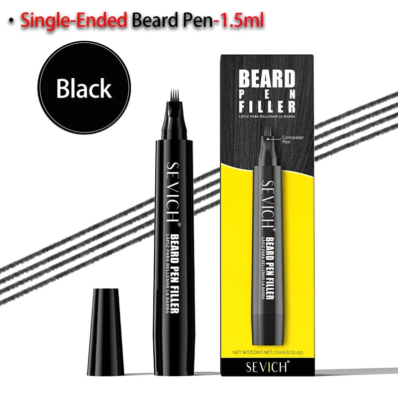 Sevich Dual-Ended Beard Filler Pen | Waterproof Black & Brown
