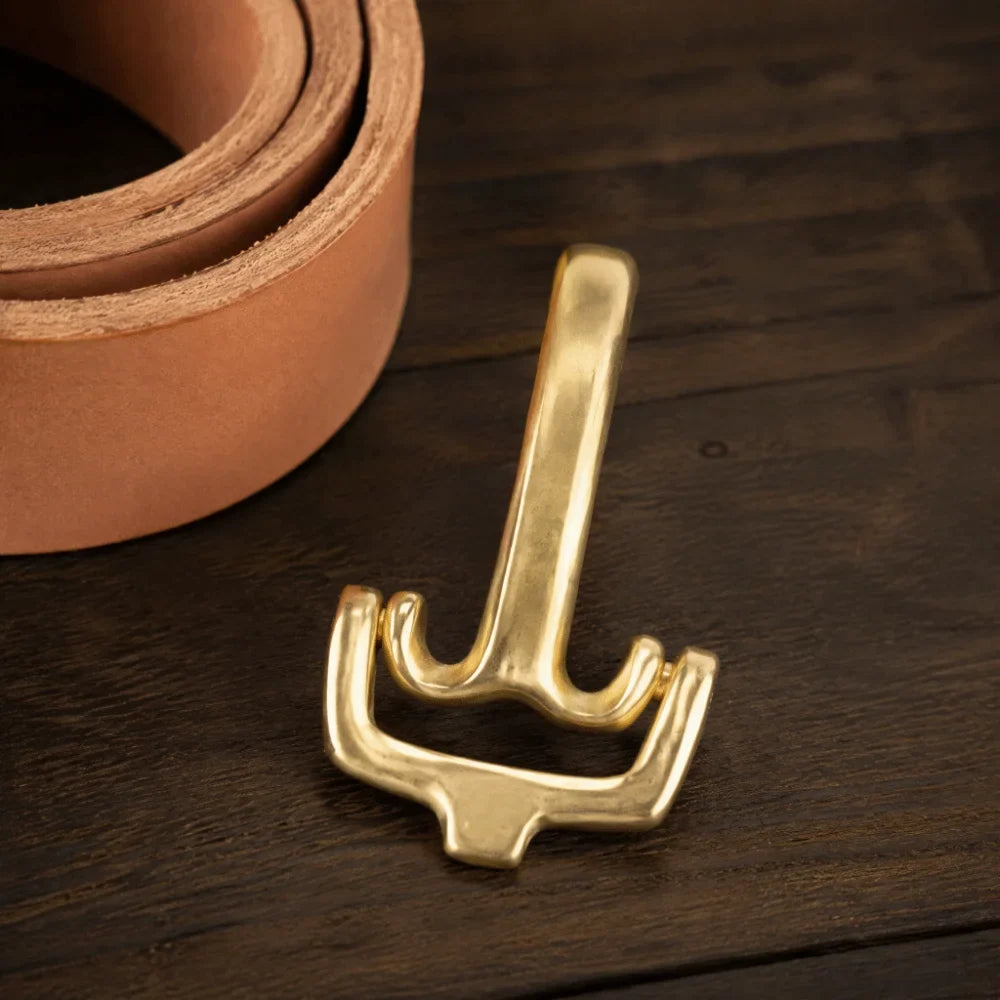 Solid Brass Belt Buckle Set – D-Ring Pin Hardware Kit