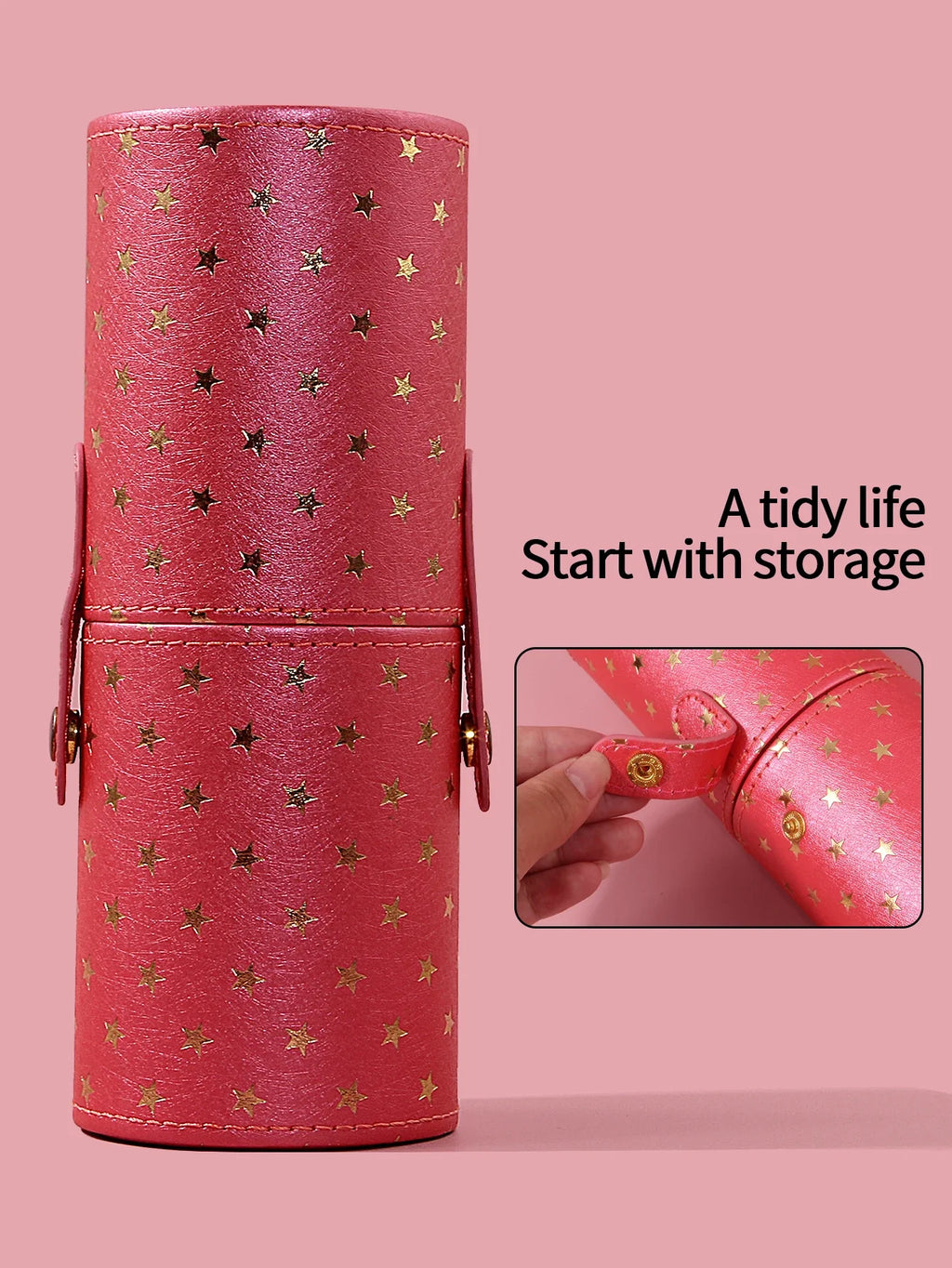 PU Leather Makeup Brush Holder – Large Capacity Travel Organizer