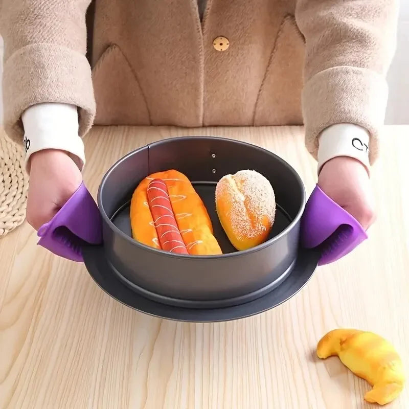 2-Pack Silicone Oven Mitts Non-Slip Heat-Resistant Kitchen Gloves