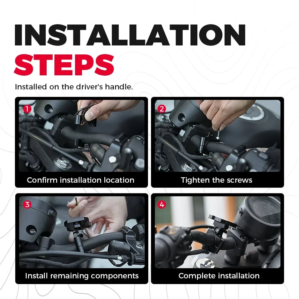 Universal Motorcycle GPS Mount – 12–32mm Handlebar AMPS Bracket
