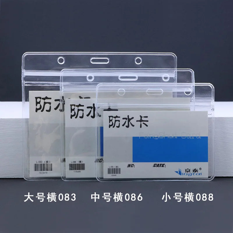 10-Pack Waterproof Clear PVC Zipper ID Badge Card Holders