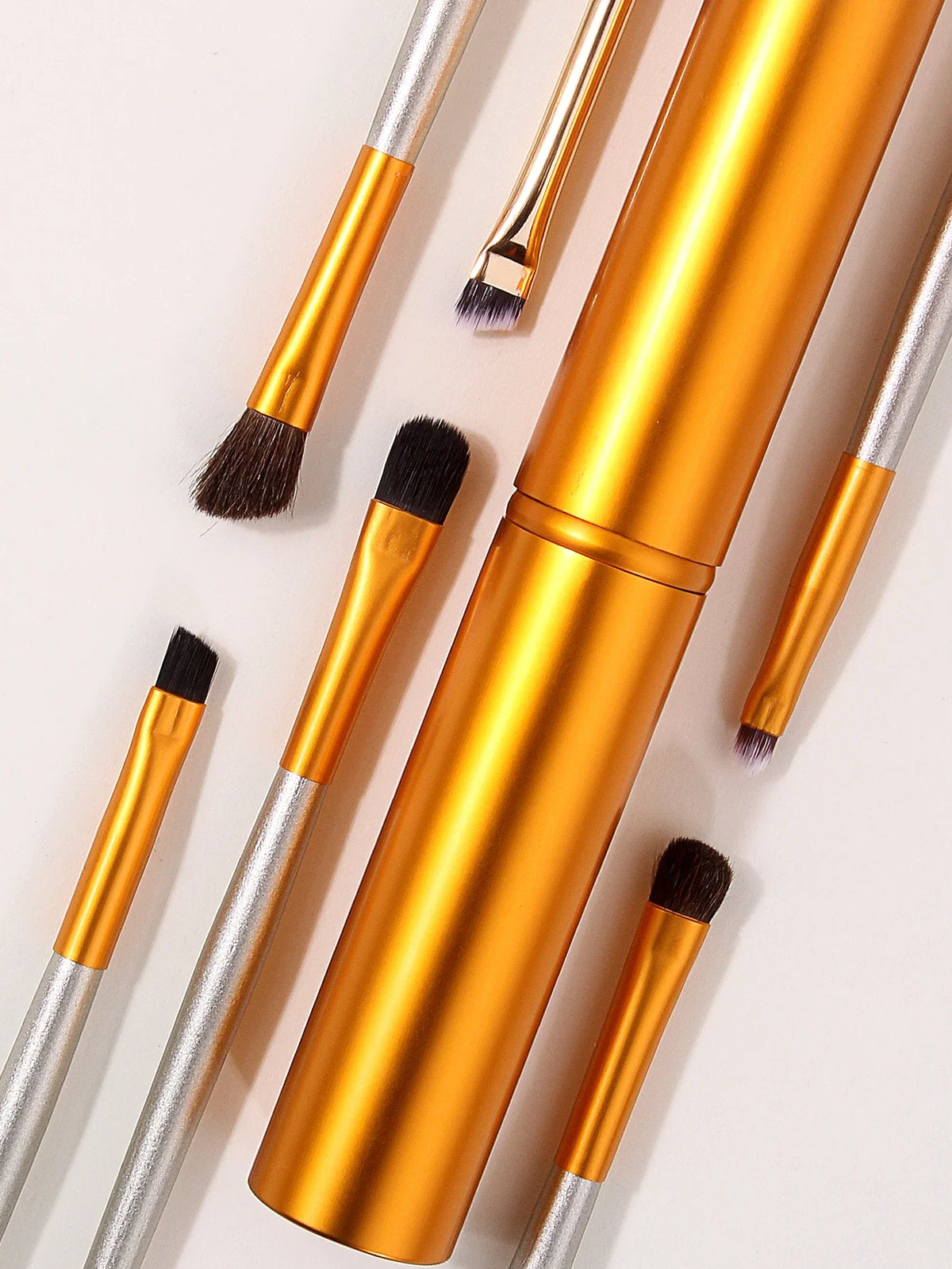 8-Piece Eyeshadow Brush Set with Storage Tube & Sponge