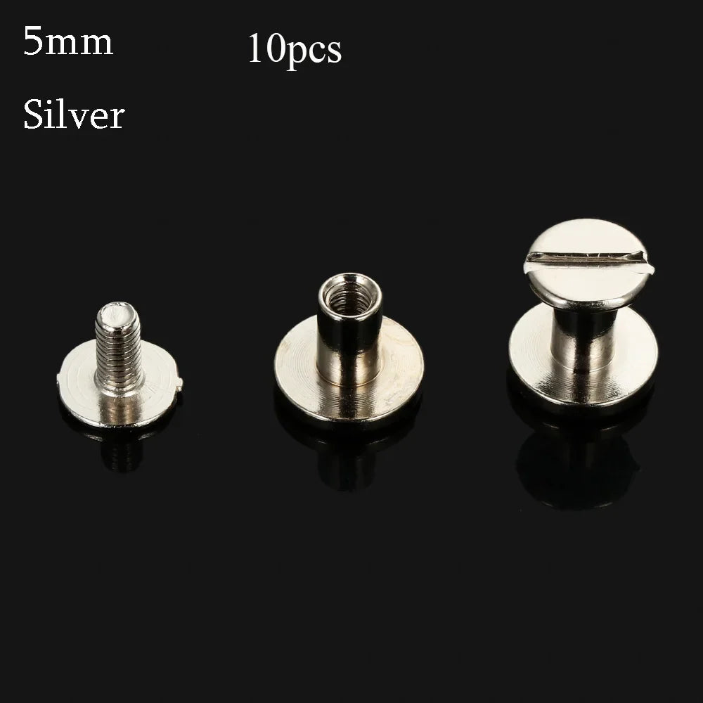 10Pcs Copper Screw Rivets 5/6.5/8mm – Leather Craft Bags