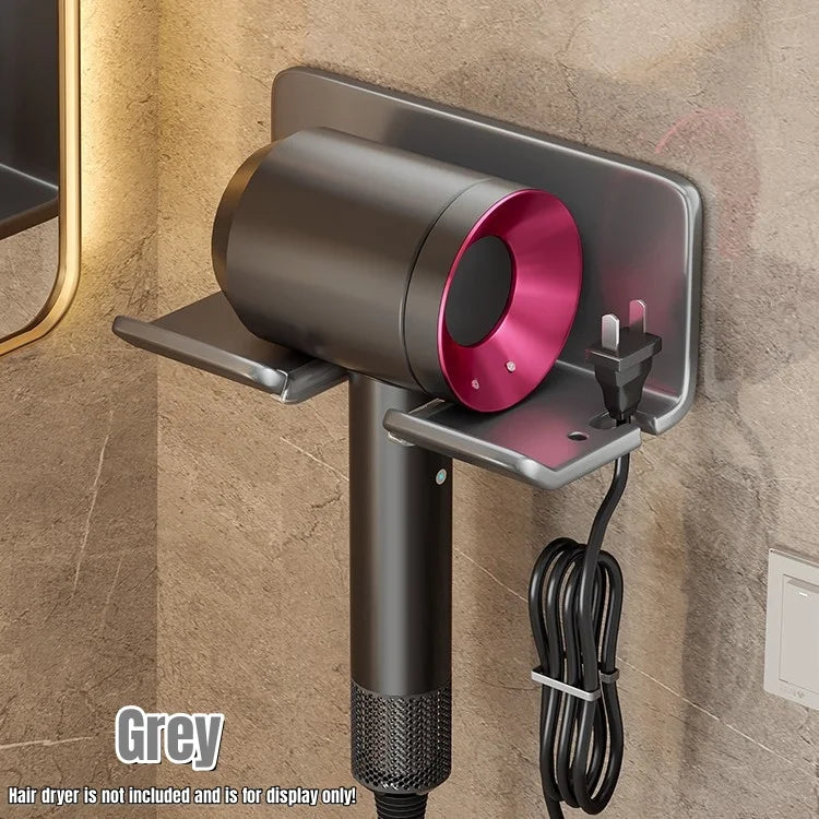 Wall Mounted Hair Dryer Holder & Straightener Stand Rack