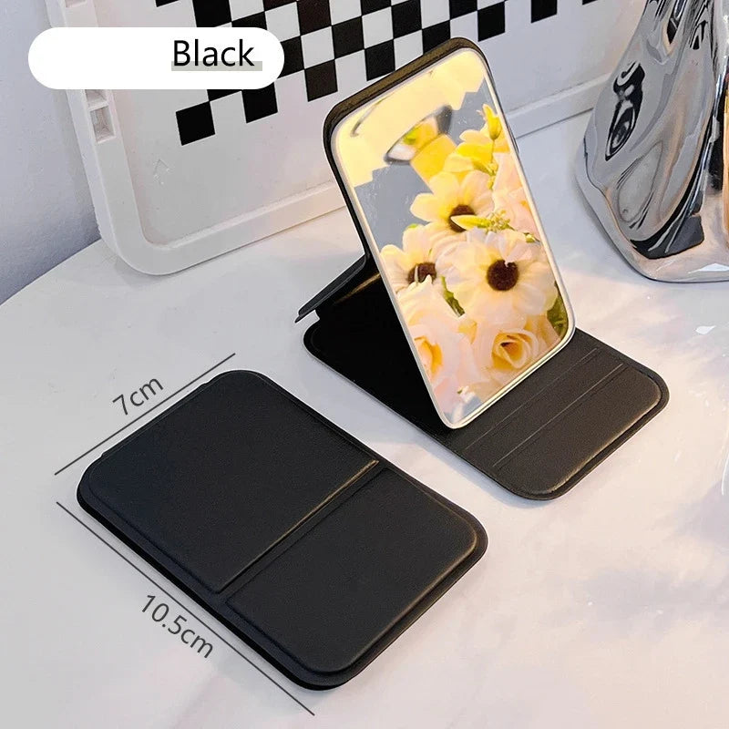 Portable Folding HD Makeup Mirror with Desktop Stand – Mini Travel