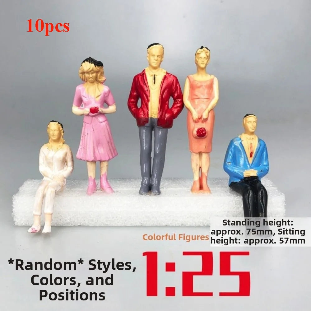 Scale Model People Figures 10/50pcs | 1:25 to 1:300 Multicolor