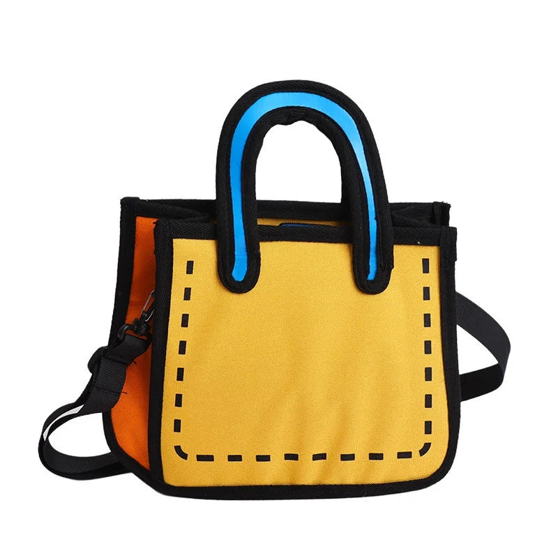 Japanese Manga 2D Flat Canvas Crossbody Tote Bag for Women