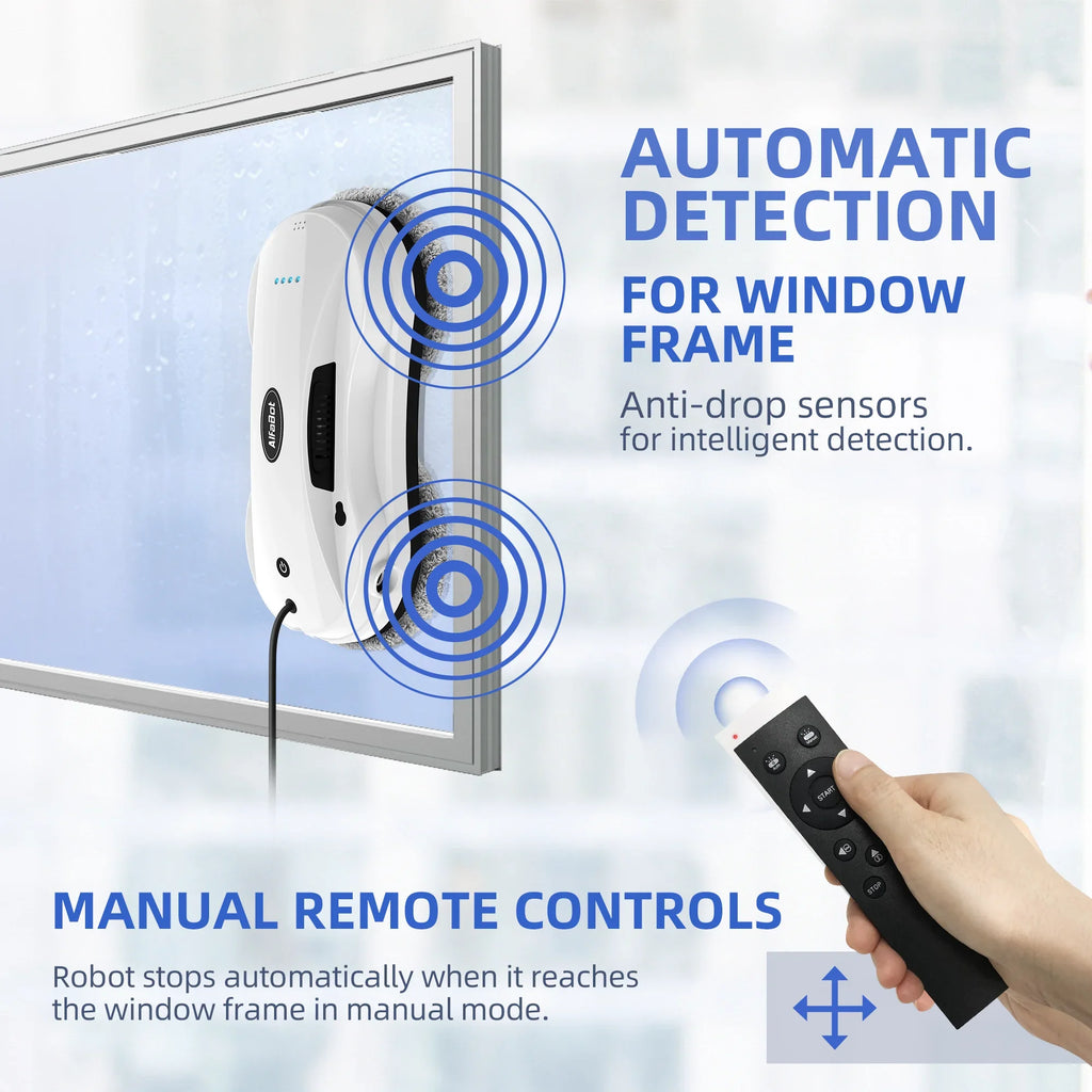 Smart Robot Window Cleaner – Dual Spray, App & Remote, 68dB