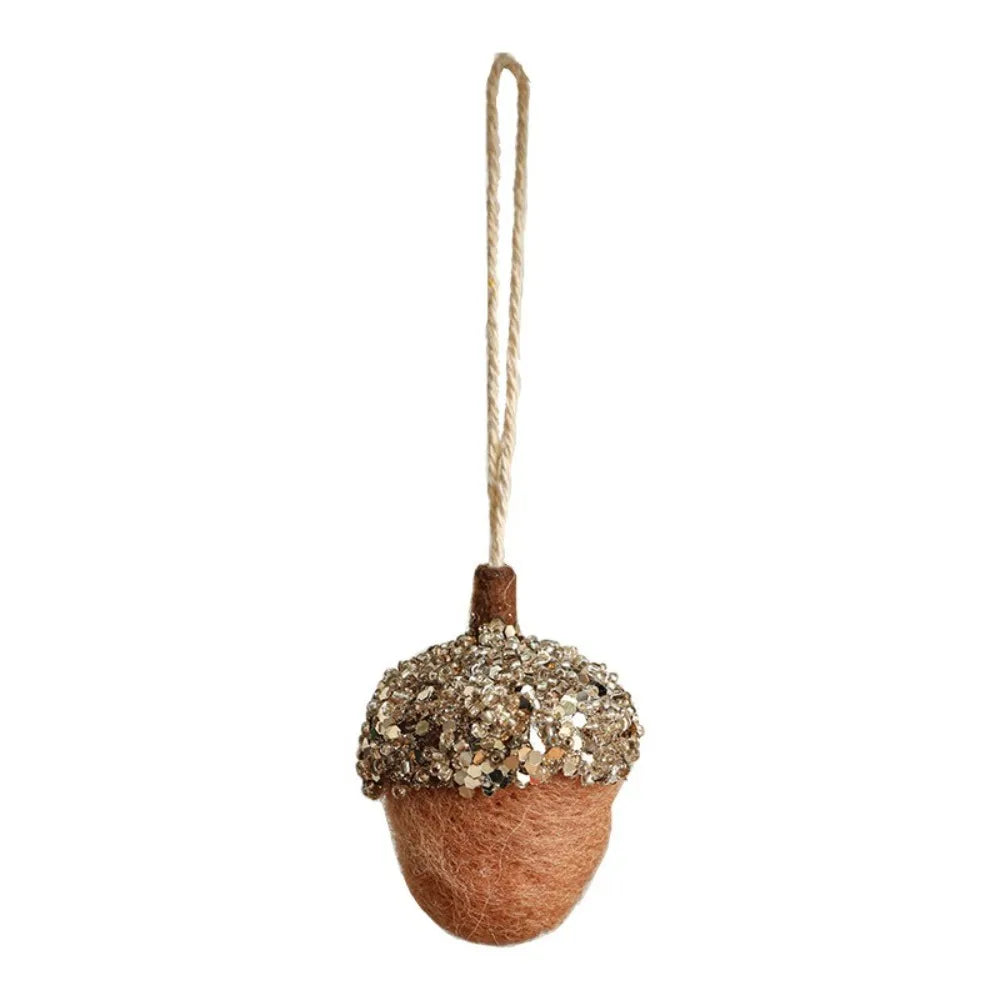 Wool Felt Acorn & Pine Christmas Tree Hanging Ornaments