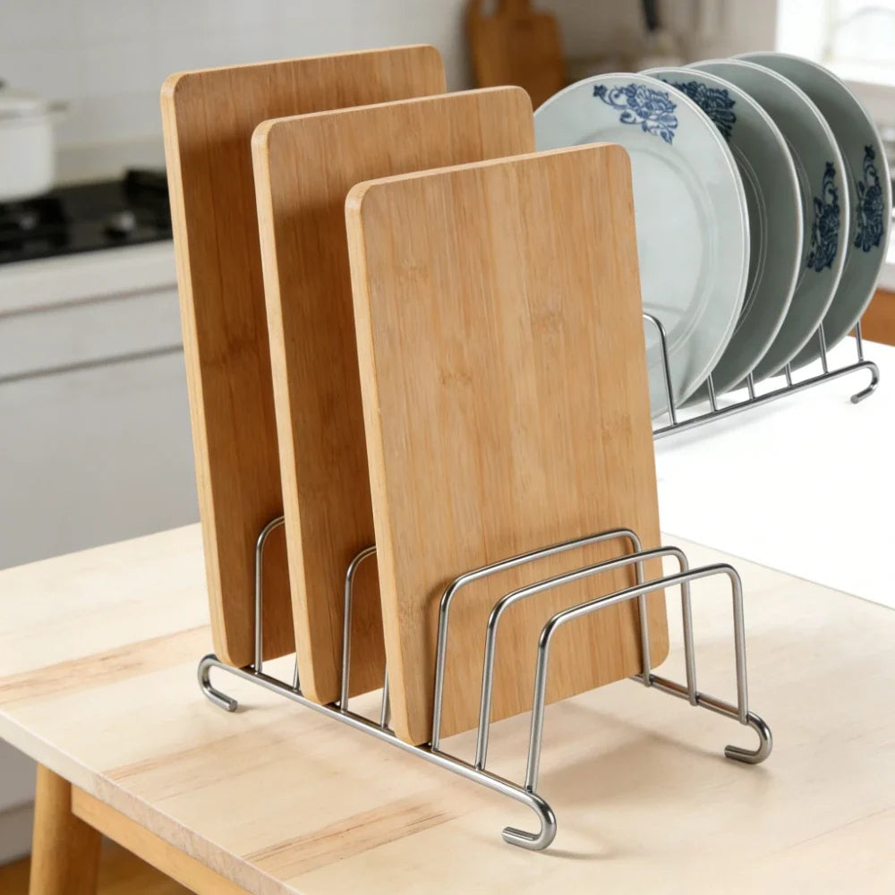 Stainless Steel Bread Cooling Rack & Plate Storage Organizer