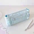 Transparent Window Pencil Case Large Capacity Badge Pen Bag