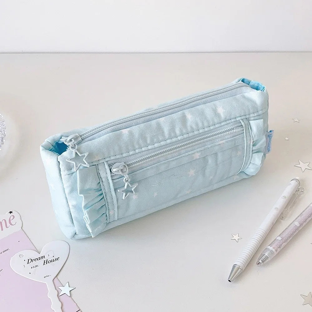 Transparent Window Pencil Case Large Capacity Badge Pen Bag