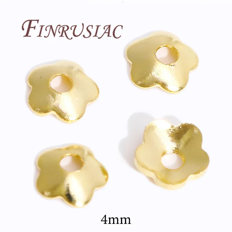 18K/14K Gold Plated Flower Bead Caps – DIY Jewelry Spacers