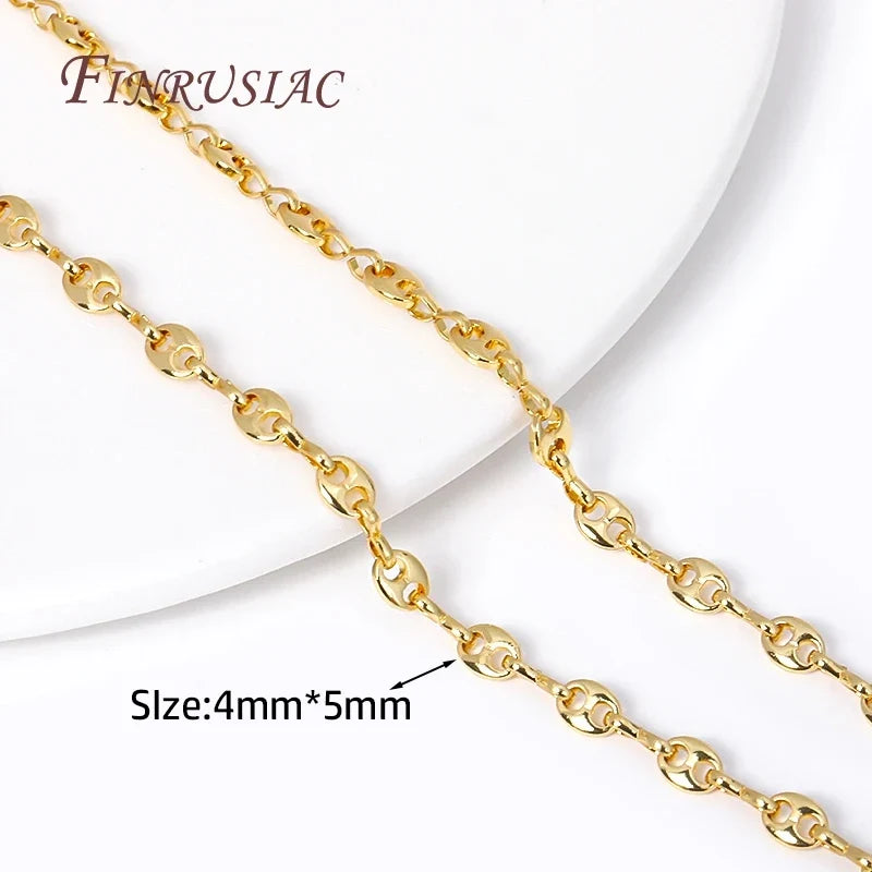 18K Gold Plated Pig Nose Chain – DIY Necklace & Bracelet Bulk