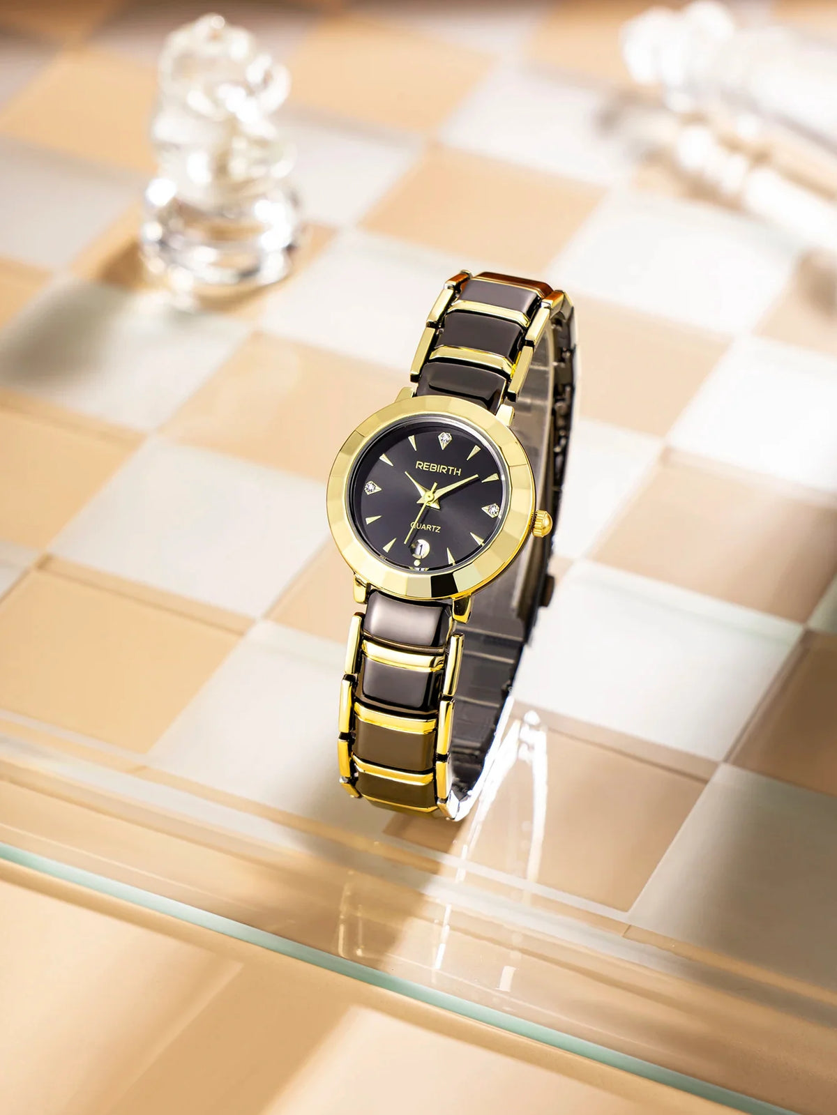 REBIRTH Women's Quartz Watch – Stainless Steel, Water-Resistant