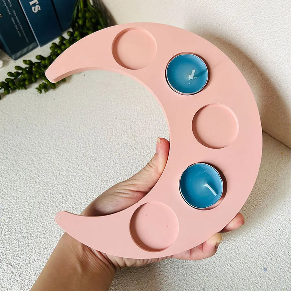 Lunar Surface Candle Holder Silicone Mold – Moon Star Heart