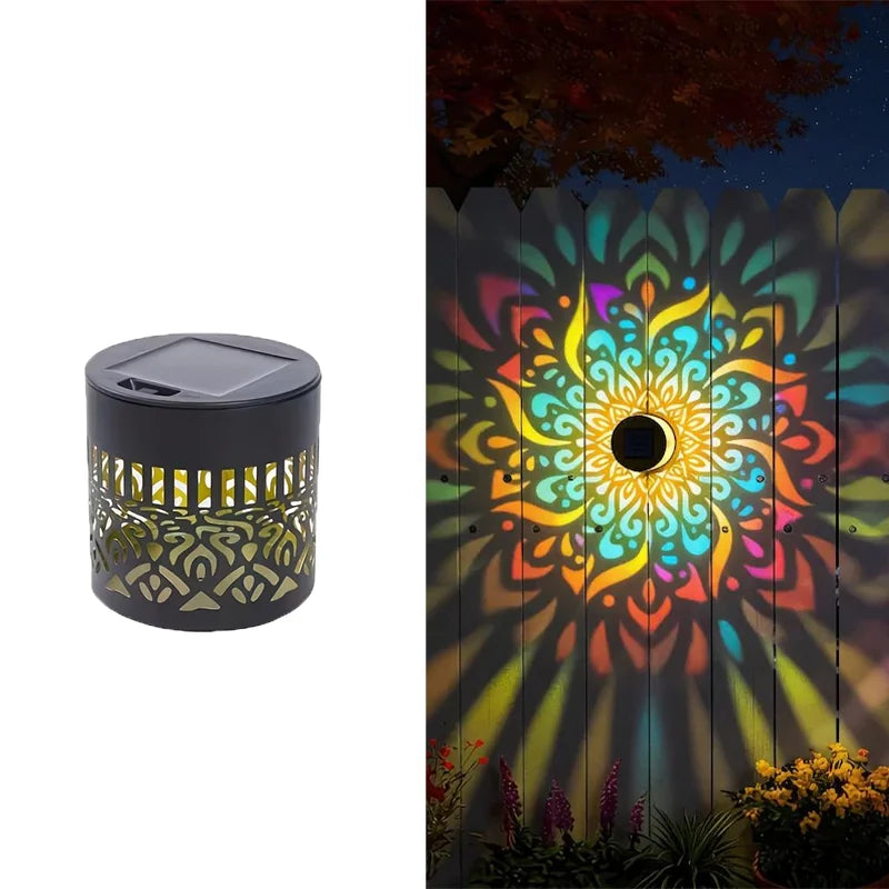 Solar Mandala Outdoor LED Wall Lamp – Waterproof Garden Light