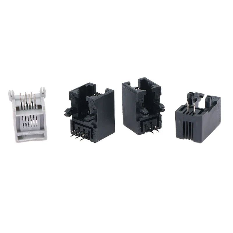 10PCS RJ11 PCB Telephone Socket 4P4C 6P6C 6P4C Female Connector