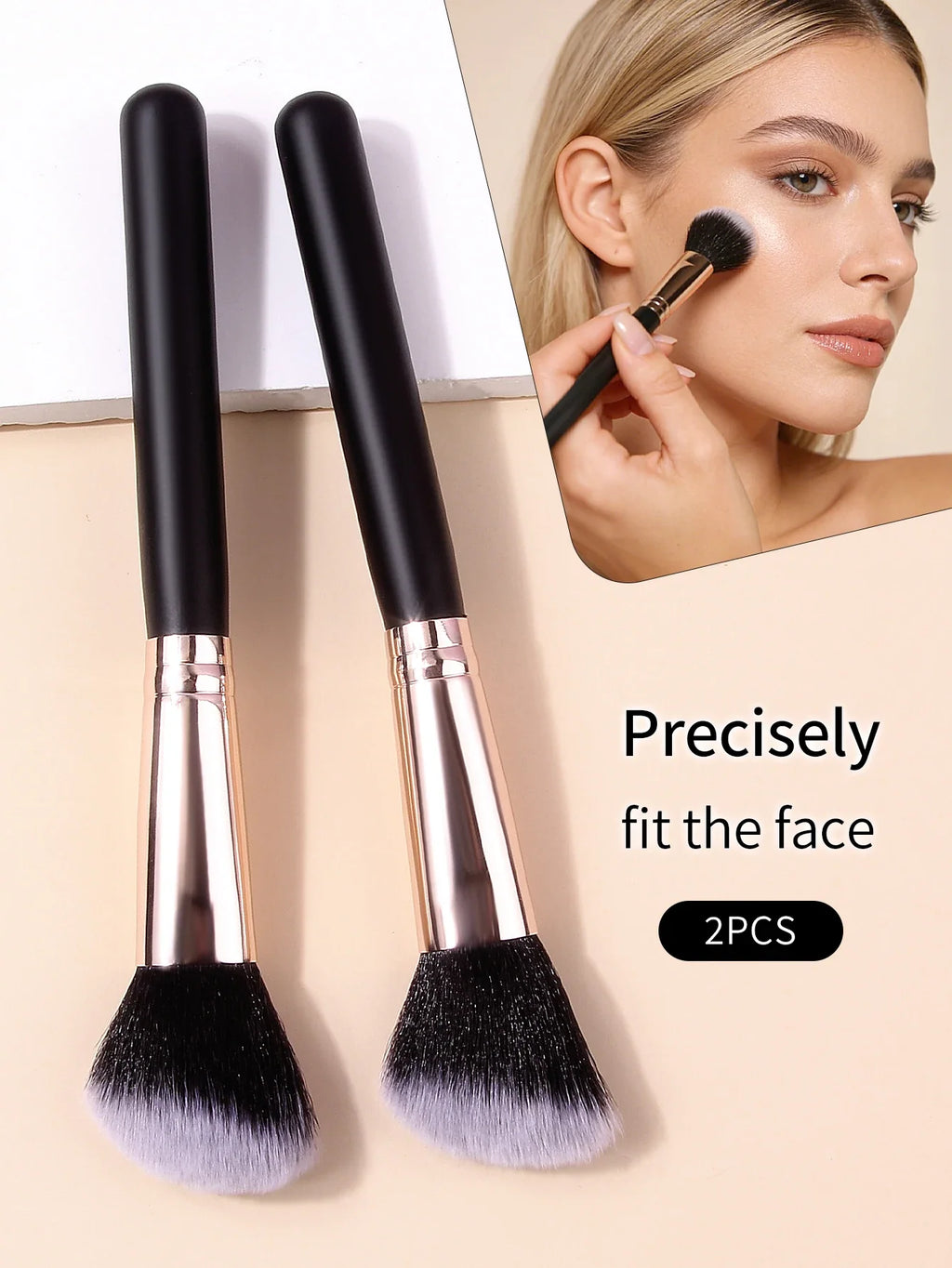 2pcs Sickle Contour Brush Set – Soft Blush & Face Shadow Brushes