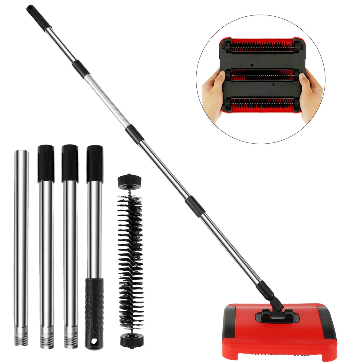 Hand Push Carpet Floor Sweeper – Pet Hair & Dust Cleaner