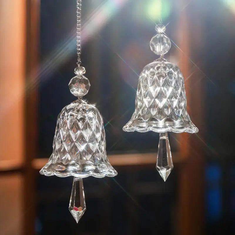 Crystal Glass Bell Wind Chime Prism Suncatcher Boho Decor